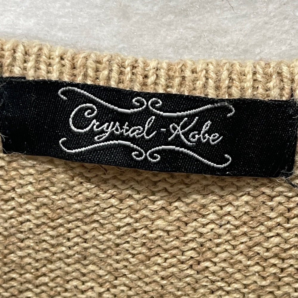 Crystal-Kobe Christmas Button Front Cardigan Sweater Reindeer Sequins Holiday XL - Picture 4 of 14